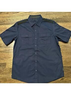 sean jean dress shirts Sean Jean Shirt Mens Large Red Plaid Preppy Casual Tailored Fit Pockets